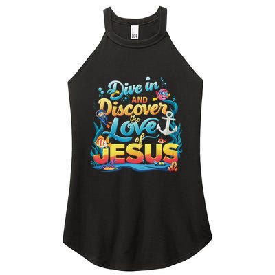 Dive In And Discover The Love Of Jesus Scuba Diving Vbs 2024 Women's Perfect Tri Rocker Tank
