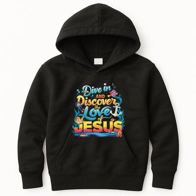 Dive In And Discover The Love Of Jesus Scuba Diving Vbs 2024 Kids Hoodie