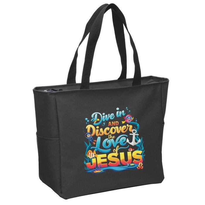Dive In And Discover The Love Of Jesus Scuba Diving Vbs 2024 Zip Tote Bag