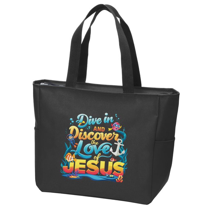 Dive In And Discover The Love Of Jesus Scuba Diving Vbs 2024 Zip Tote Bag