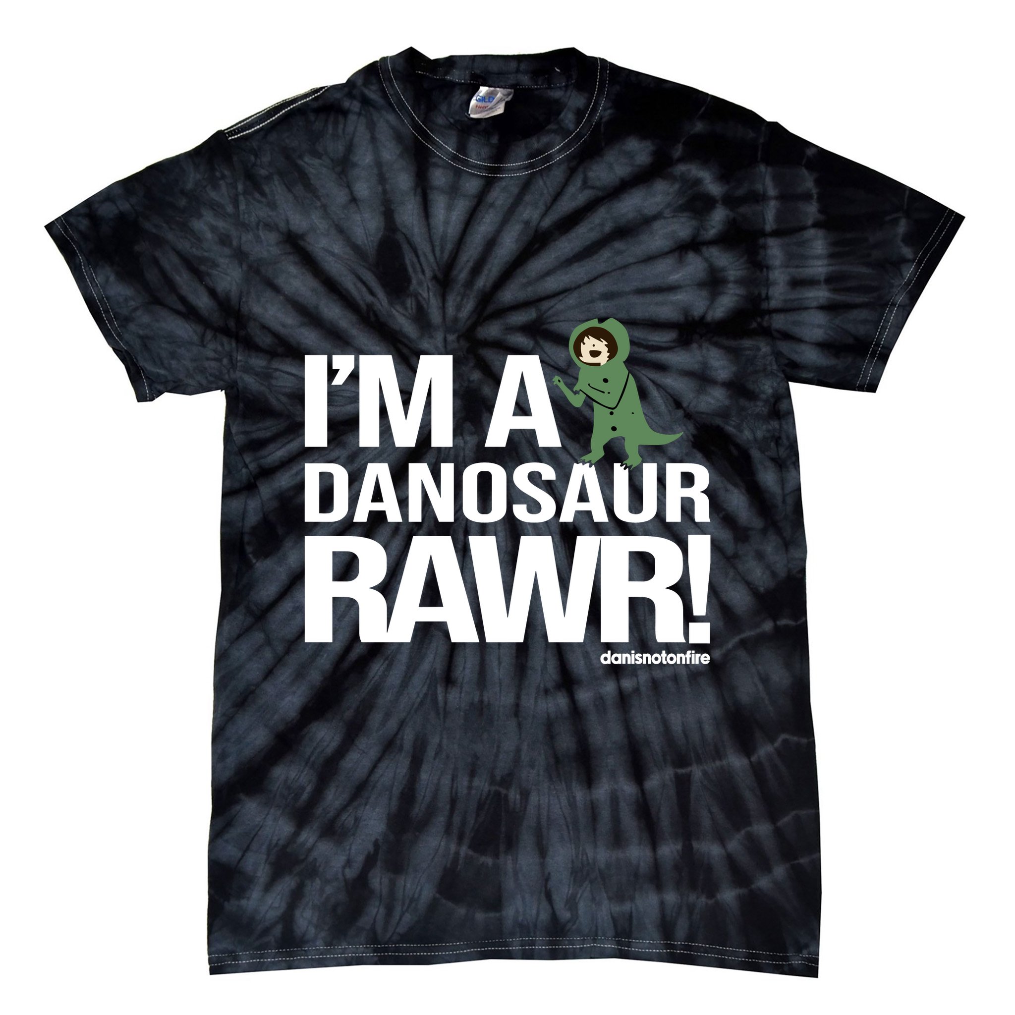 Danisnotonfire IM A Dinosaur Rawr Tie-Dye T-Shirt