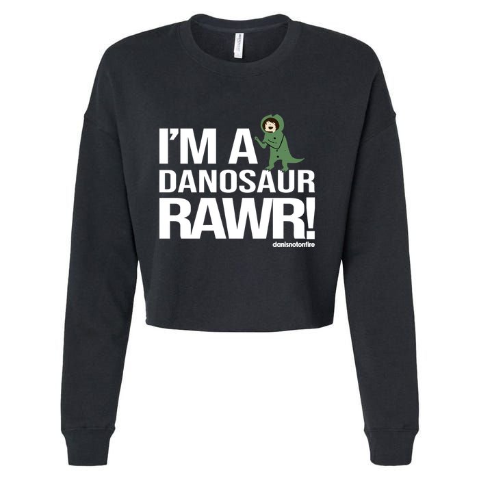 Danisnotonfire IM A Dinosaur Rawr Cropped Pullover Crew