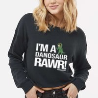 Danisnotonfire IM A Dinosaur Rawr Cropped Pullover Crew