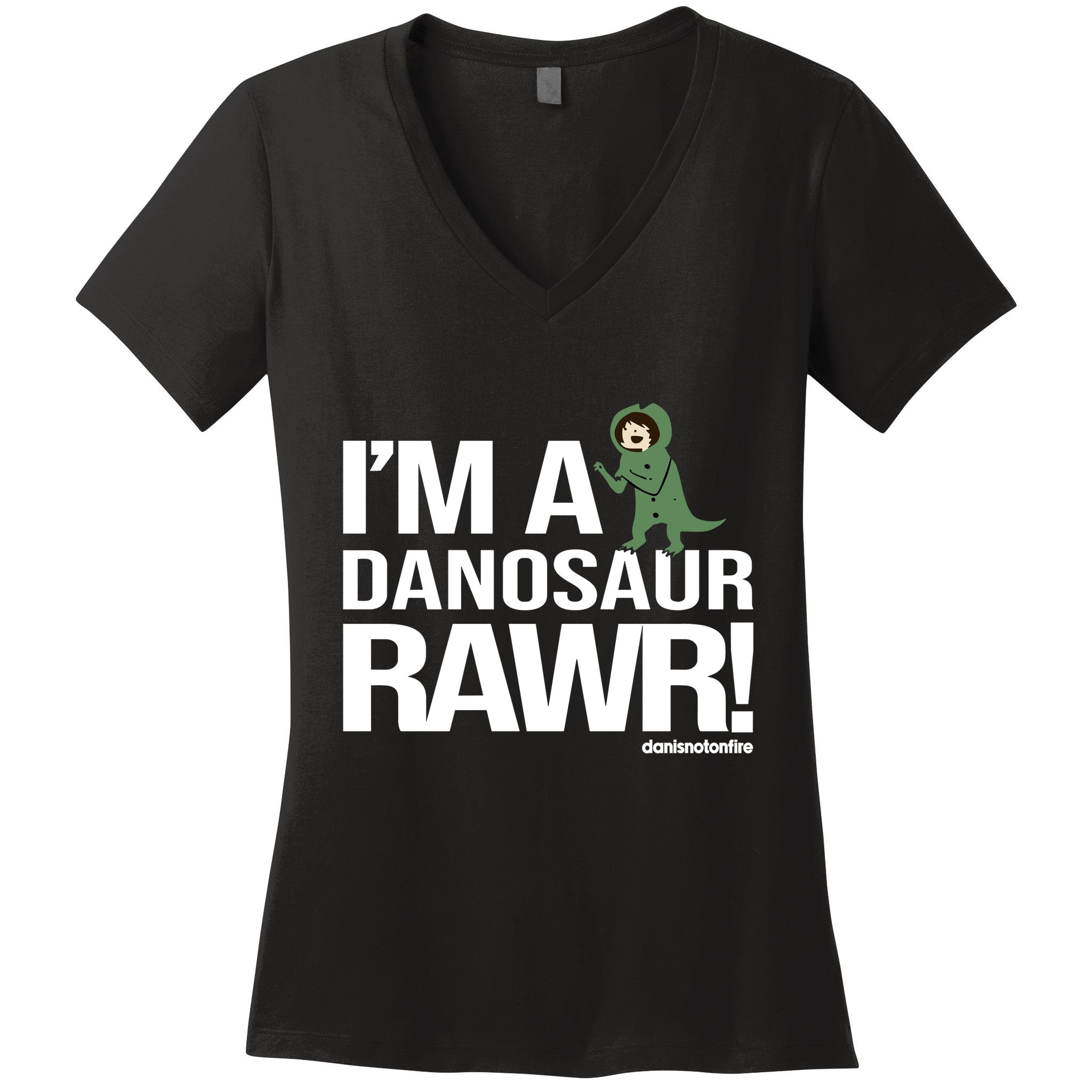 Danisnotonfire IM A Dinosaur Rawr Women's V-Neck T-Shirt