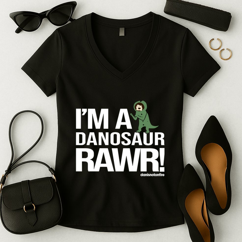 Danisnotonfire IM A Dinosaur Rawr Women's V-Neck T-Shirt
