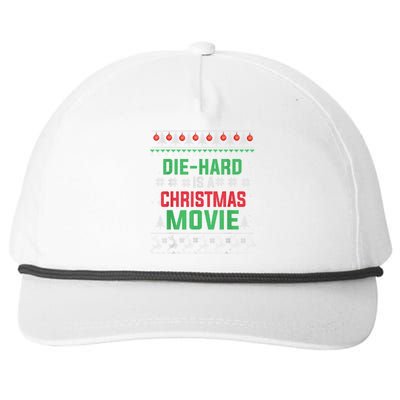 Diehard Is A Christmas Movie Funny Ugly Christmas Pajama Great Gift Snapback Five-Panel Rope Hat