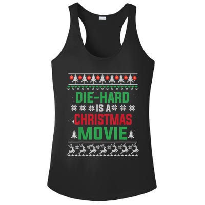 Diehard Is A Christmas Movie Funny Ugly Christmas Pajama Great Gift Ladies PosiCharge Competitor Racerback Tank