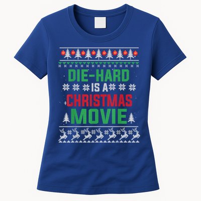 Diehard Is A Christmas Movie Funny Ugly Christmas Pajama Great Gift Womens T-Shirt