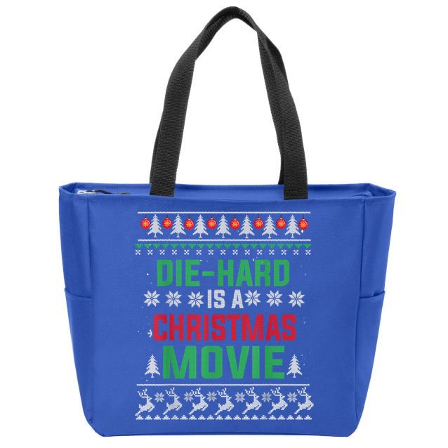 Diehard Is A Christmas Movie Funny Ugly Christmas Pajama Great Gift Zip Tote Bag