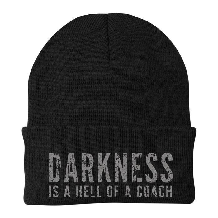 Darkness Is A Hell Of A Coach Bold Text Based Beanie