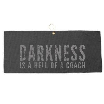 Darkness Is A Hell Of A Coach Bold Text Based Large Microfiber Waffle Golf Towel