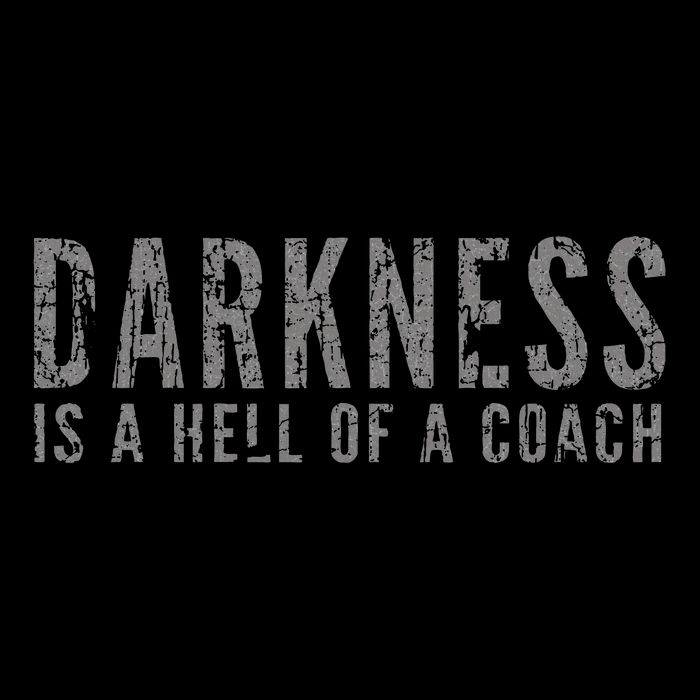 Darkness Is A Hell Of A Coach Bold Text Based Pom Pom 12in Knit Beanie