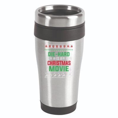 Diehard Is A Christmas Movie Funny Ugly Christmas 16oz Travel Tumbler