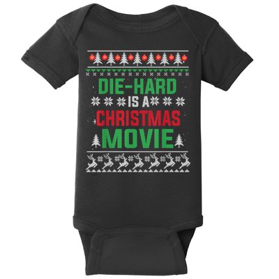 Diehard Is A Christmas Movie Funny Ugly Christmas Baby Bodysuit