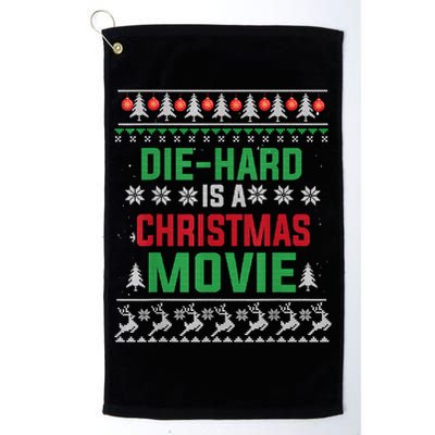 Diehard Is A Christmas Movie Funny Ugly Christmas Golf Towel