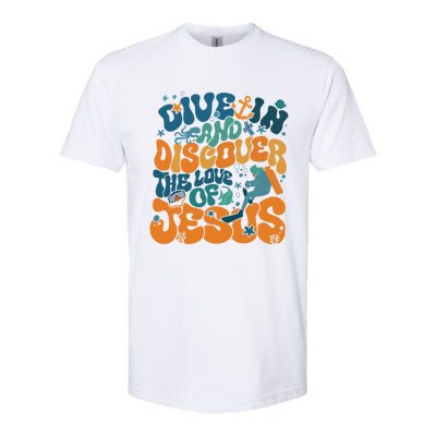 Dive In And Discover The Love Of Jesus Scuba Diving Vbs 2024 Funny Gift Softstyle® CVC T-Shirt