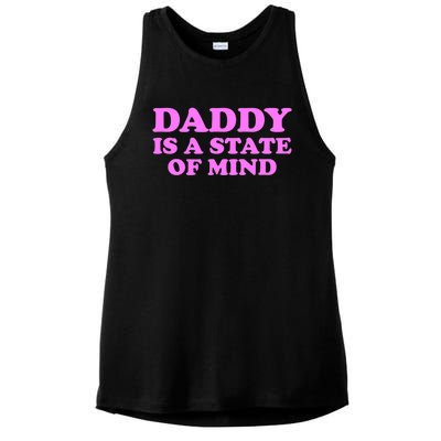 Daddy Is A State Of Mind Apparel Ladies PosiCharge Tri-Blend Wicking Tank