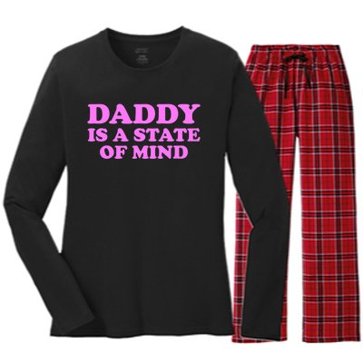 Daddy Is A State Of Mind Apparel Women's Long Sleeve Flannel Pajama Set 