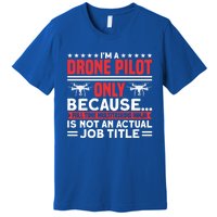 Drone Im A Drone Pilot Only Because Drone Pilot Cool Gift Premium T-Shirt