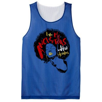 Distress I Am My Ancestors' Wildest Dreams Black Magic Gift Mesh Reversible Basketball Jersey Tank