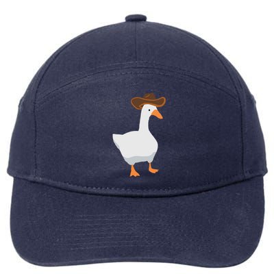 Duck In A Cow Hat Goose Meme Funny Gift 7-Panel Snapback Hat