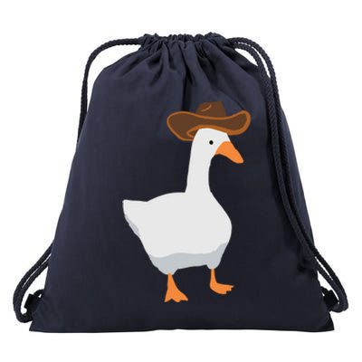 Duck In A Cow Hat Goose Meme Funny Gift Drawstring Bag