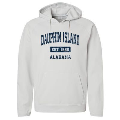 Dauphin Island Alabama Al Vintage Sports Established Performance Fleece Hoodie