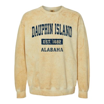 Dauphin Island Alabama Al Vintage Sports Established Colorblast Crewneck Sweatshirt