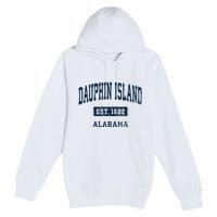 Dauphin Island Alabama Al Vintage Sports Established Premium Pullover Hoodie