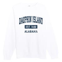 Dauphin Island Alabama Al Vintage Sports Established Premium Crewneck Sweatshirt