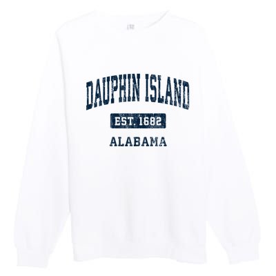 Dauphin Island Alabama Al Vintage Sports Established Premium Crewneck Sweatshirt