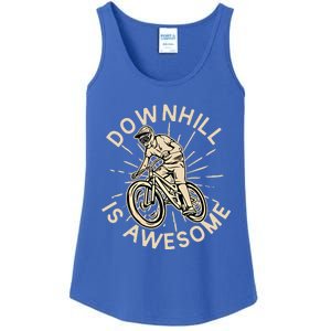 Downhill Is Awesome Meaningful Gift Mountain Biking Great Gift Ladies Essential Tank