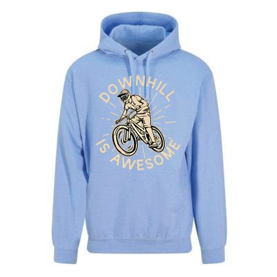 Downhill Is Awesome Meaningful Gift Mountain Biking Great Gift Unisex Surf Hoodie