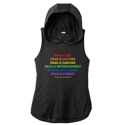 Drag Is Art Drag Is Culture Drag Is Not A Crime LGBT Pride Ladies PosiCharge Tri-Blend Wicking Draft Hoodie Tank