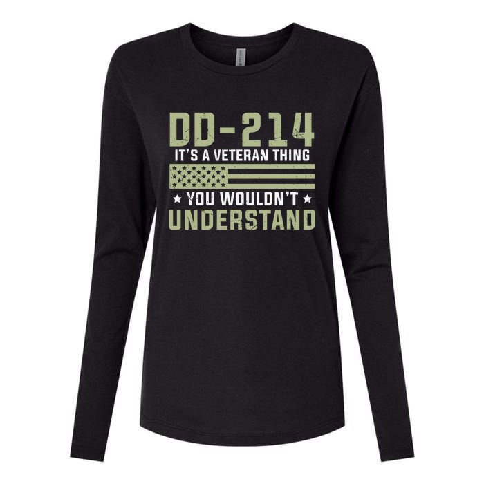 DD214 It's A Veteran Thing You Wouldn't Understand USA Flag Womens Cotton Relaxed Long Sleeve T-Shirt