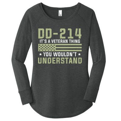 DD214 It's A Veteran Thing You Wouldn't Understand USA Flag Women's Perfect Tri Tunic Long Sleeve Shirt