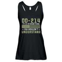 DD214 It's A Veteran Thing You Wouldn't Understand USA Flag Ladies Essential Flowy Tank