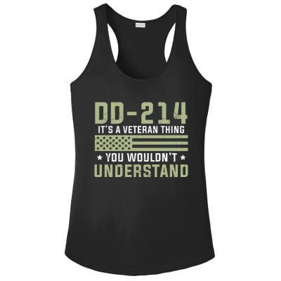 DD214 It's A Veteran Thing You Wouldn't Understand USA Flag Ladies PosiCharge Competitor Racerback Tank