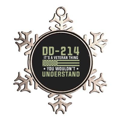 DD214 It's A Veteran Thing You Wouldn't Understand USA Flag Metallic Star Ornament