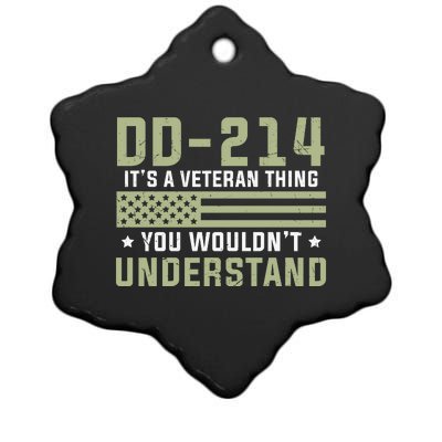 DD214 It's A Veteran Thing You Wouldn't Understand USA Flag Ceramic Star Ornament