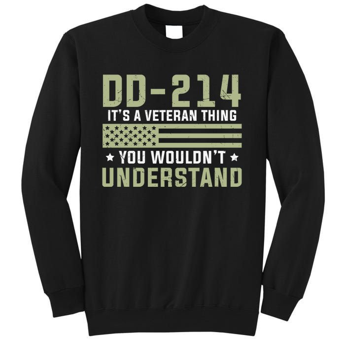 DD214 It's A Veteran Thing You Wouldn't Understand USA Flag Tall Sweatshirt