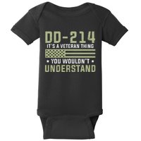 DD214 It's A Veteran Thing You Wouldn't Understand USA Flag Baby Bodysuit