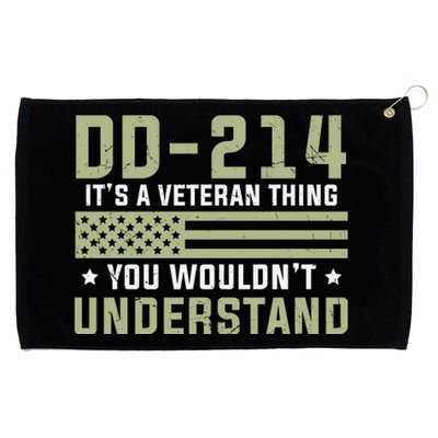 DD214 It's A Veteran Thing You Wouldn't Understand USA Flag Grommeted Golf Towel