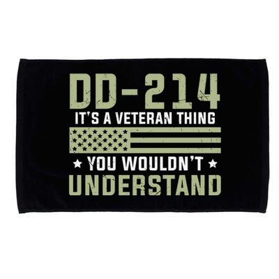 DD214 It's A Veteran Thing You Wouldn't Understand USA Flag Microfiber Hand Towel