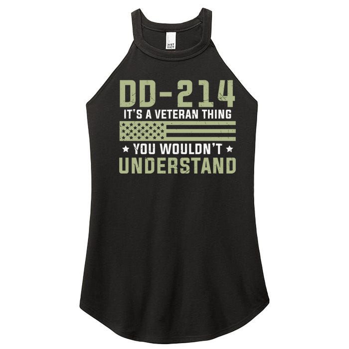 DD214 It's A Veteran Thing You Wouldn't Understand USA Flag Women's Perfect Tri Rocker Tank