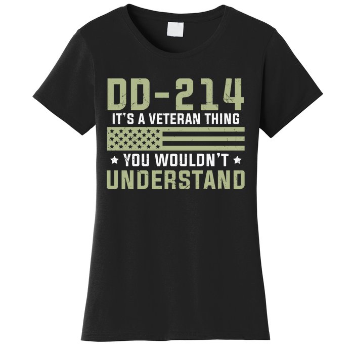 DD214 It's A Veteran Thing You Wouldn't Understand USA Flag Women's T-Shirt