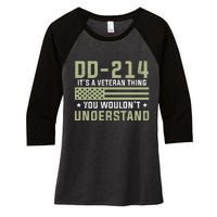 DD214 It's A Veteran Thing You Wouldn't Understand USA Flag Women's Tri-Blend 3/4-Sleeve Raglan Shirt