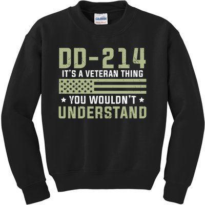 DD214 It's A Veteran Thing You Wouldn't Understand USA Flag Kids Sweatshirt