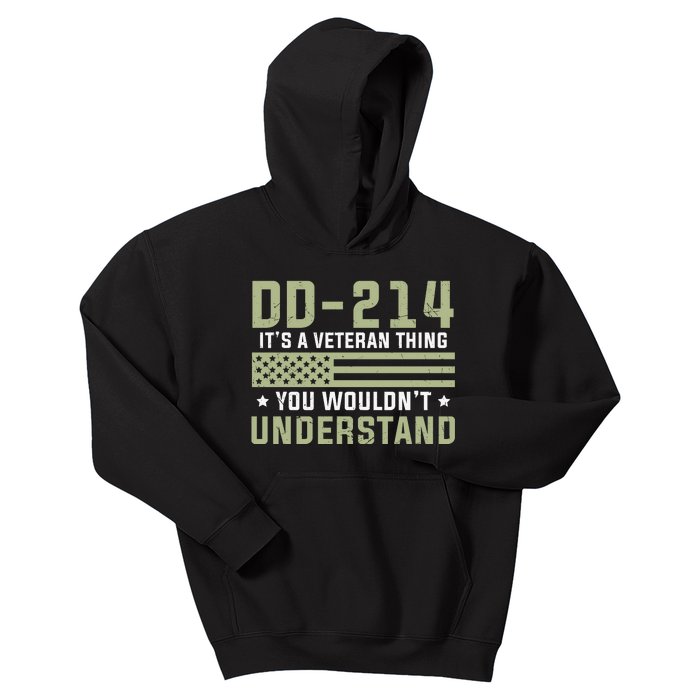 DD214 It's A Veteran Thing You Wouldn't Understand USA Flag Kids Hoodie