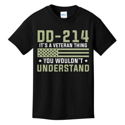 DD214 It's A Veteran Thing You Wouldn't Understand USA Flag Kids T-Shirt